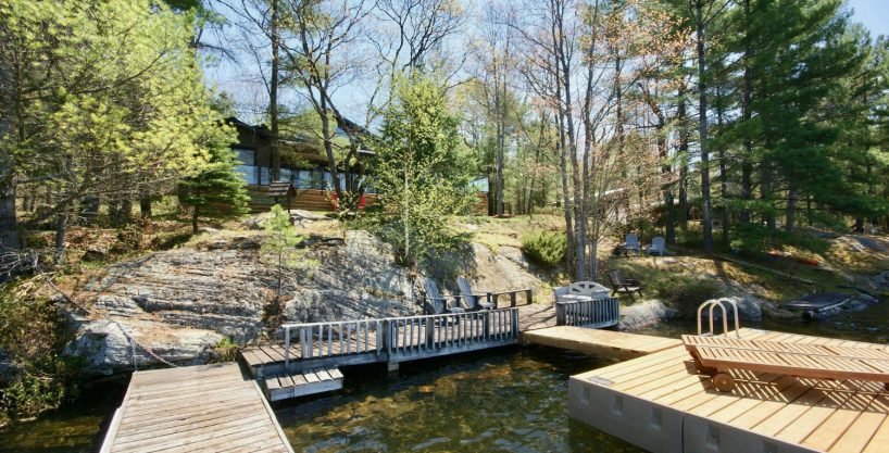 Located on peaceful Wolf Lake in the Kawartha Highlands, Wolf Den is a brand new four-season home